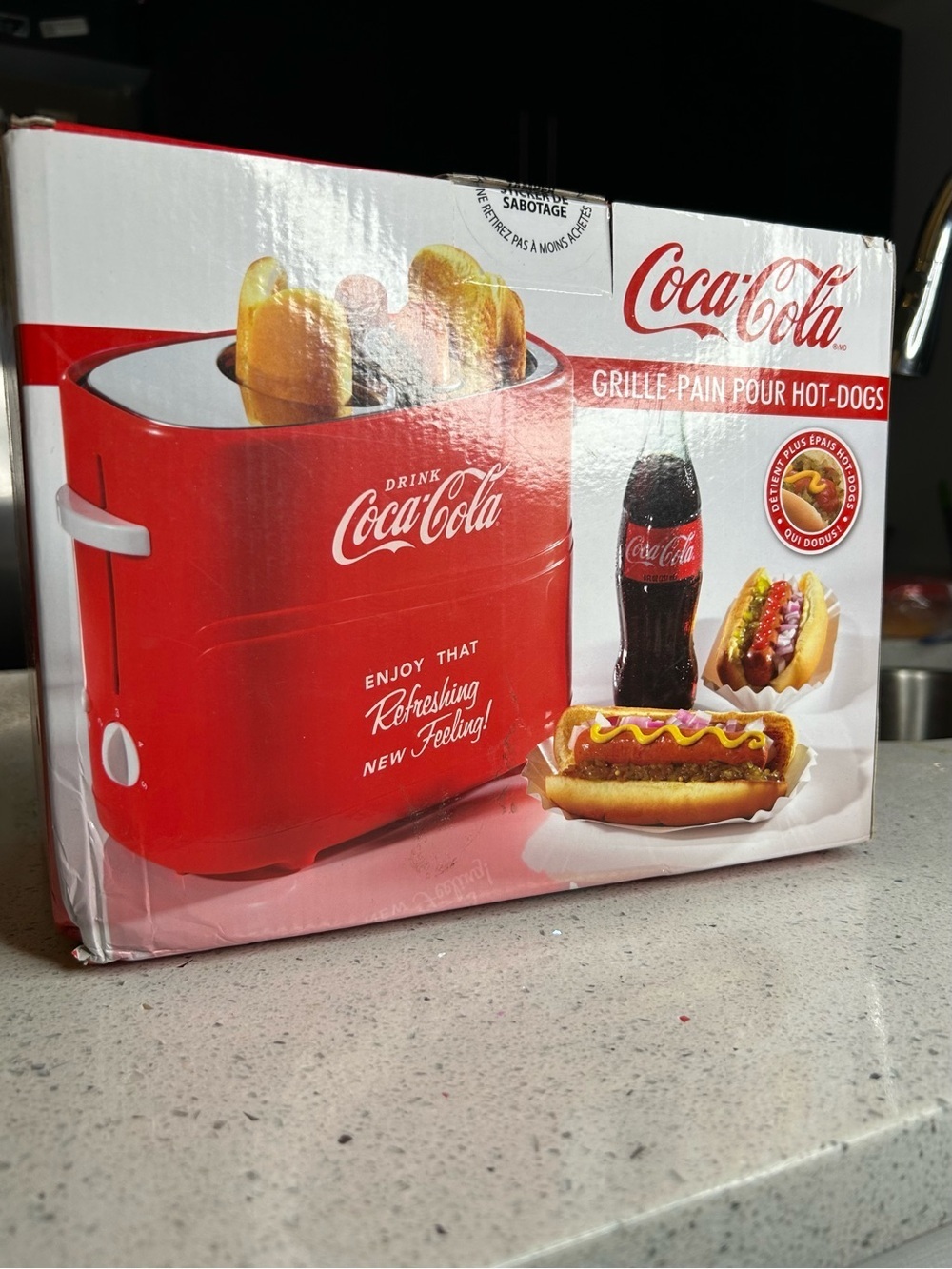 Coca Cola Red Pop-Up Hot Dog Toaster - Nostalgia Party Appliance
